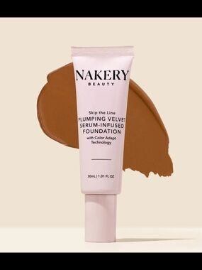 Nakery Beauty Plumping Velvet Serum-Infused Foundation - Medium Deep NIB